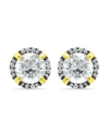 Giani Bernini Cubic Zirconia With Black Rhodium Halo Stud Earrings, 18k Gold Over Silver In Yellow