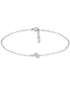 Giani Bernini Cubic Zirconia Cactus Ankle Bracelet, Created For Macy's In Silver
