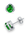 GIANI BERNINI CREATED GREEN QUARTZ AND CUBIC ZIRCONIA STUD EARRINGS