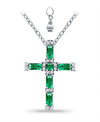 Giani Bernini Created Green Quartz And Cubic Zirconia Cross Pendant In Green