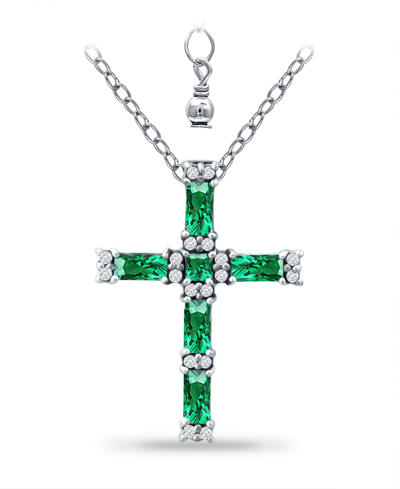 Giani Bernini Created Green Quartz And Cubic Zirconia Cross Pendant