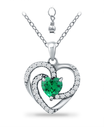 Giani Bernini Created Green Quartz And Cubic Zirconia Heart Pendant