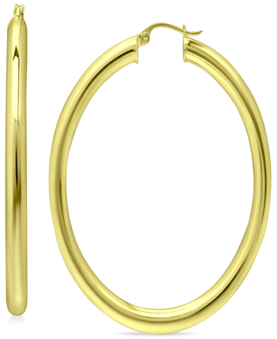 Giani Bernini Oval Polished Hoop Earrings In 18k Gold-plated Sterling Silver, 1-1/8", Created For Macy's In Gold Over Silver