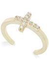 Giani Bernini Cubic Zirconia Cross 18k Rose Gold Over Silver Toe Ring In Gold