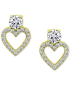 GIANI BERNINI CUBIC ZIRCONIA HEART STUD EARRINGS IN STERLING SILVER, CREATED FOR MACY'S (ALSO AVAILABLE IN 18K GOL