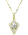 Giani Bernini Cubic Zirconia Kite Cluster Pendant Necklace, 16" + 2" Extender, Created For Macy's In Gold