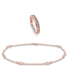Giani Bernini Cubic Zirconia Channel Set 18k Rose Gold And Gold Over Silver, Sterling Silver Toe Ring With Station In Pink