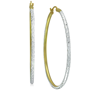 GIANI BERNINI MEDIUM TWO-TONE TEXTURED HOOP EARRINGS IN STERLING SILVER & 18K GOLD-PLATE, 1.37", CREATED FOR MACY'