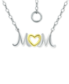 GIANI BERNINI MOM HEART PENDANT NECKLACE IN STERLING SILVER & 18K GOLD-PLATED, 16" + 2" EXTENDER, CREATED FOR MACY
