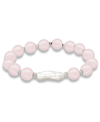 Macy's Genuine Stone Bead Biwa Pearl Stretch Bracelet In Pink