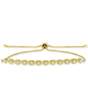 Giani Bernini Cubic Zirconia Xo Bolo Bracelet, Created For Macy's In Gold