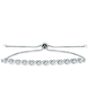 Giani Bernini Cubic Zirconia Xo Bolo Bracelet, Created For Macy's In Silver