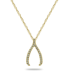 Giani Bernini Cubic Zirconia Wishbone Slide Pendant In 18k Gold Plated Sterling Silver Or Sterling Silver In Gold