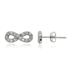 Giani Bernini Cubic Zirconia Infinity Symbol Stud Earring In Sterling Silver, 18k Rose Or Yellow Gold Over Sterlin In Silver