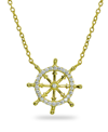 Giani Bernini Cubic Zirconia Ship's Wheel Necklace In Sterling Silver Or 18k Gold Over Sterling Silver In Gold