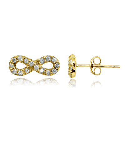 Giani Bernini Cubic Zirconia Infinity Symbol Stud Earring In Sterling Silver, 18k Rose Or Yellow Gold Over Sterlin In Gold Over Sterling Silver