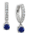 Giani Bernini Color Cubic Zirconia Dangle Drop Huggie Hoop Earring In Sterling Silver In Blue