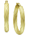 GIANI BERNINI MEDIUM TWIST TUBE HOOP EARRINGS IN 18K GOLD-PLATED STERLING SILVER, 1.1", CREATED FOR MACY'S