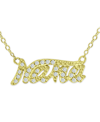 GIANI BERNINI CUBIC ZIRCONIA "NANA" PENDANT NECKLACE IN 18K GOLD-PLATED STERLING SILVER, 16" + 2" EXTENDER, CREATE