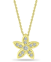 GIANI BERNINI CUBIC ZIRCONIA STAR FLOWER PENDANT NECKLACE IN 18K GOLD-PLATED STERLING SILVER, 16" + 2", CREATED FO
