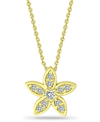 Giani Bernini Cubic Zirconia Star Flower Pendant Necklace In 18k Gold-plated Sterling Silver, 16" + 2", Created Fo In Gold