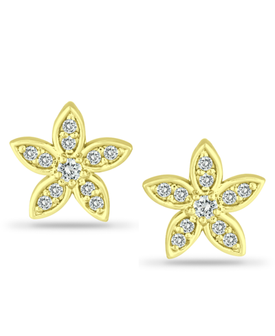 Giani Bernini Cubic Zirconia Star Flower Stud Earrings In Sterling Silver, Created For Macy's Cubic Zirconia Star In Gold Over Silver