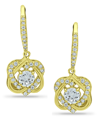 Giani Bernini Cubic Zirconia Cluster Drop Earrings In 18k Gold-plated Sterling Silver, Created For Macy's In Gold
