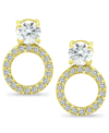 Giani Bernini Cubic Zirconia Circle Drop Earrings In 18k Gold-plated Sterling Silver, Created For Macy's In Gold