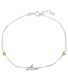 Giani Bernini Cubic Zirconia "love" Ankle Bracelet In Sterling Silver Or Two Tone Sterling Silver & 18k Gold-plate In Gold