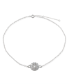 Giani Bernini Cubic Zirconia Pave Disc Ankle Bracelet In Sterling Silver Or 18k Gold-plated Sterling Silver In Silver