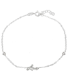 Shop Giani Bernini Cubic Zirconia "love" Ankle Bracelet In Sterling Silver Or Two Tone Sterling Silver & 18k Gold-plate