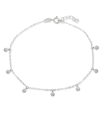 Giani Bernini Cubic Zirconia Pave 7 Mini Disc Drops Ankle Bracelet In Sterling Silver Or 18k Gold-plated Sterling  In Silver