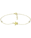 Giani Bernini Cultured Freshwater Pearl (4mm) & Starfish Ankle Bracelet In 18k Gold-plated Sterling Silver, Create In White