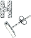 Giani Bernini Cubic Zirconia Initial Stud Earrings, Created For Macy's In Silver