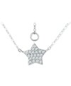 Giani Bernini Cubic Zirconia Star Pendant Necklace In Sterling Silver, 16" + 2" Extender, Created For Macy's In Silver
