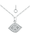 Giani Bernini Cubic Zirconia Evil Eye Pendant Necklace, 16" + 2" Extender, Created For Macy's In Silver