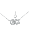 GIANI BERNINI CUBIC ZIRCONIA MOON & STAR PENDANT NECKLACE, 16" + 2" EXTENDER, CREATED FOR MACY'S