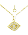 Giani Bernini Cubic Zirconia Evil Eye Pendant Necklace, 16" + 2" Extender, Created For Macy's In Gold