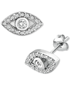 Giani Bernini Cubic Zirconia Evil Eye Stud Earrings In Sterling Silver, Created For Macy's In Silver