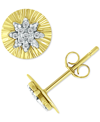 Giani Bernini Cubic Zirconia Star Cluster Disc Stud Earrings, Created For Macy's In Gold