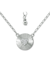 Giani Bernini Cubic Zirconia Heart Cluster Disc Pendant Necklace, 16" + 2" Extender, Created For Macy's In Silver