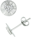 Giani Bernini Cubic Zirconia Heart Disc Stud Earrings, Created For Macy's In Silver