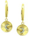 Giani Bernini Cubic Zirconia Starburst Disc Drop Earrings, Created For Macy's In Gold
