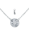 Giani Bernini Cubic Zirconia Cross Disc Pendant Necklace, 16" + 2" Extender, Created For Macy's In Silver