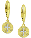 Giani Bernini Cubic Zirconia Starburst Disc Drop Earrings, Created For Macy's In Gold