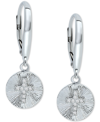 Giani Bernini Cubic Zirconia Cross Disc Drop Earrings, Created For Macy's In Silver