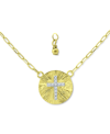 Giani Bernini Cubic Zirconia Cross Disc Pendant Necklace, 16" + 2" Extender, Created For Macy's In Gold