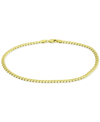 Giani Bernini Curb Link Ankle Bracelet, Created For Macy's In Gold