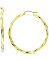 GIANI BERNINI LARGE TWIST HOOP EARRINGS IN 18K GOLD-PLATED STERLING SILVER, 2-3/8", CREATED FOR MACY'S
