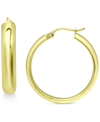Giani Bernini Medium Polished Hoop Earrings In 18k Gold-plated Sterling Silver, 1-3/8", Created For Macy's In Gold